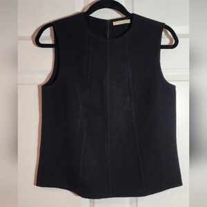 Luciano Barbera 100% Cashmere Italy Black Zip Back Sleevless Top Size 8